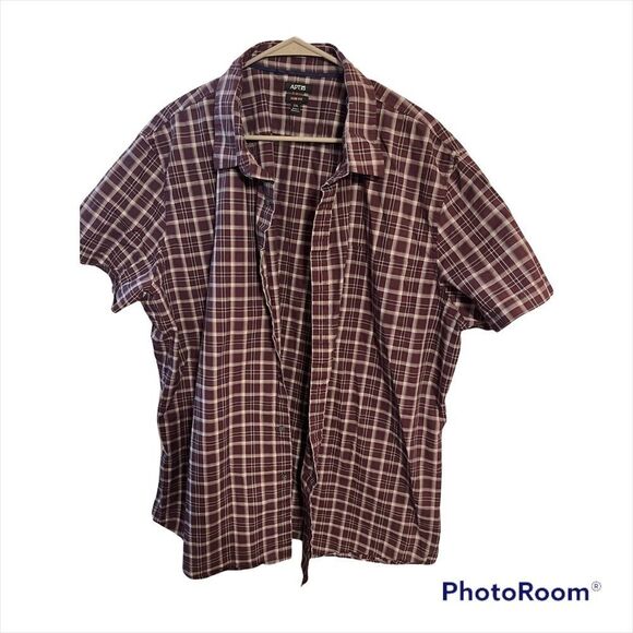 Apt. 9 xxl slim ss short sleeve mens button up shirt purple - Picture 1 of 6